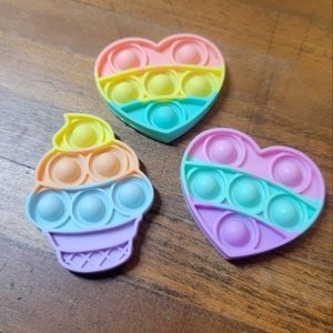 3 Mini Push Pop It Fidget Toys